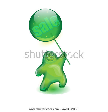 Sale Vector Illustration Smiling Cartoon Jelly Stock Vector.