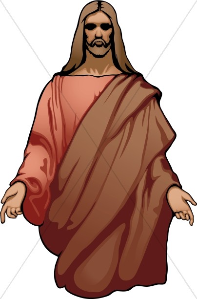 Jesus With Outstretched Arms Clip Art #108949.
