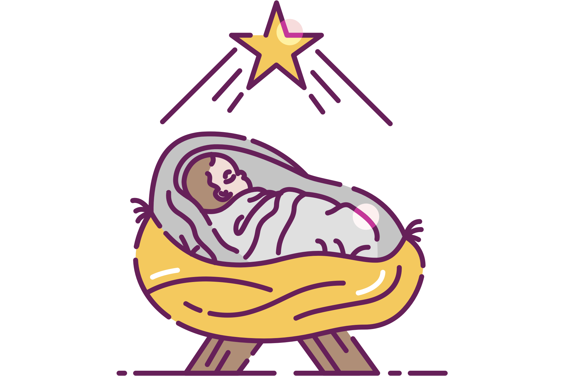 Baby Jesus in a Manger Clip Art (Free).