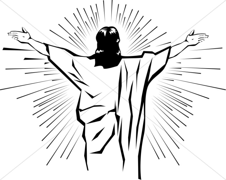 Black and White Jesus from Behind.