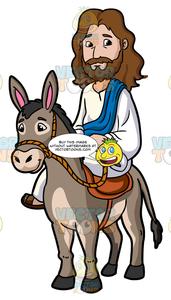 Jesus Riding A Donkey.
