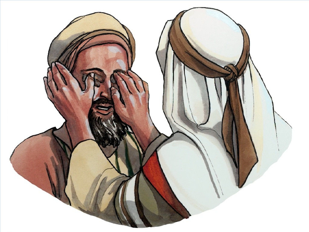 Jesus Heals The Blind Man Cartoon