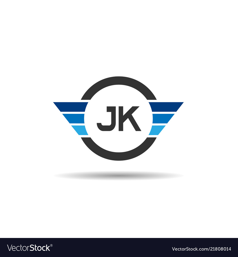 Initial letter jk logo template design.
