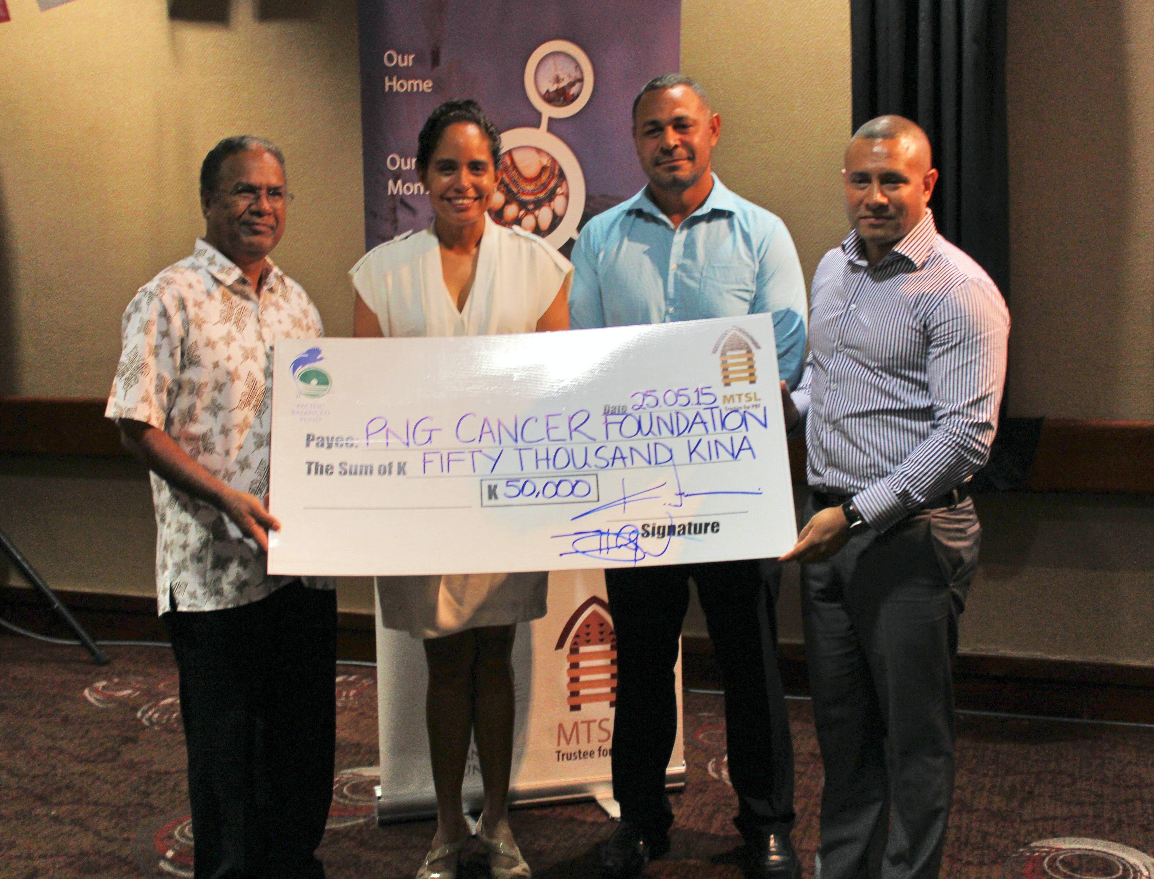 PACIFIC BALANCED FUND Donates K50,000 to PNG Cancer Foundation.