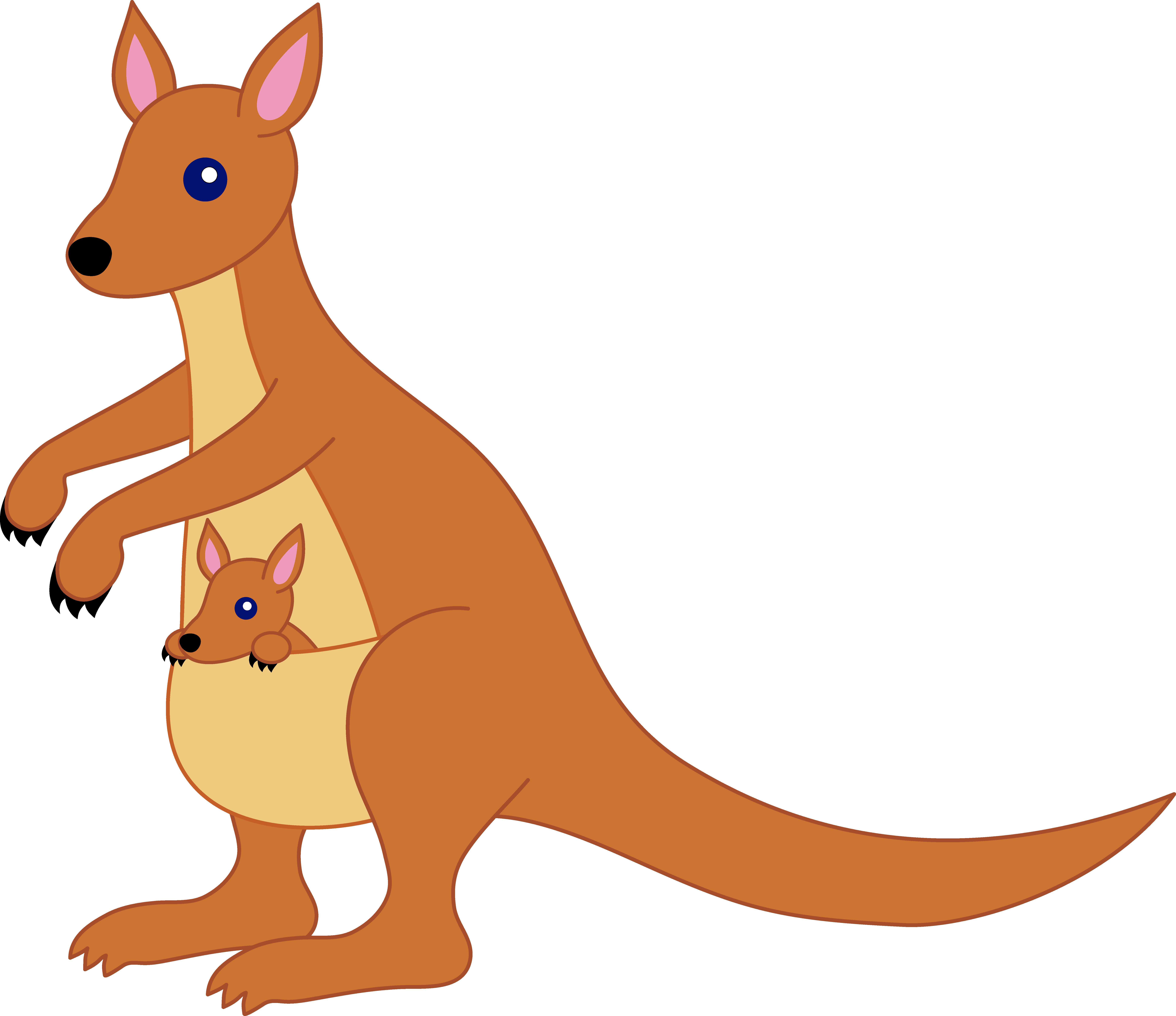 Kangaroo joey clipart.
