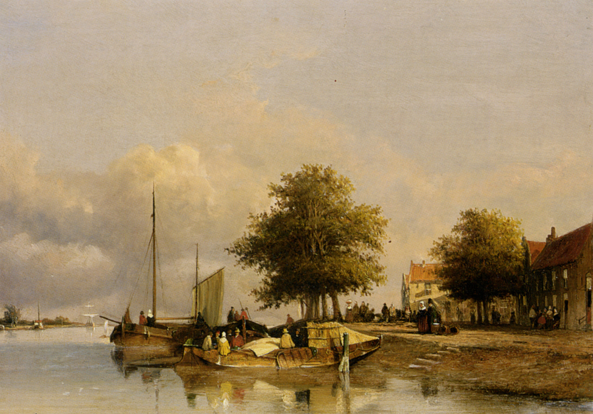 Townsfolk on a quay, Wijk Bij Duursrede, 1847.
