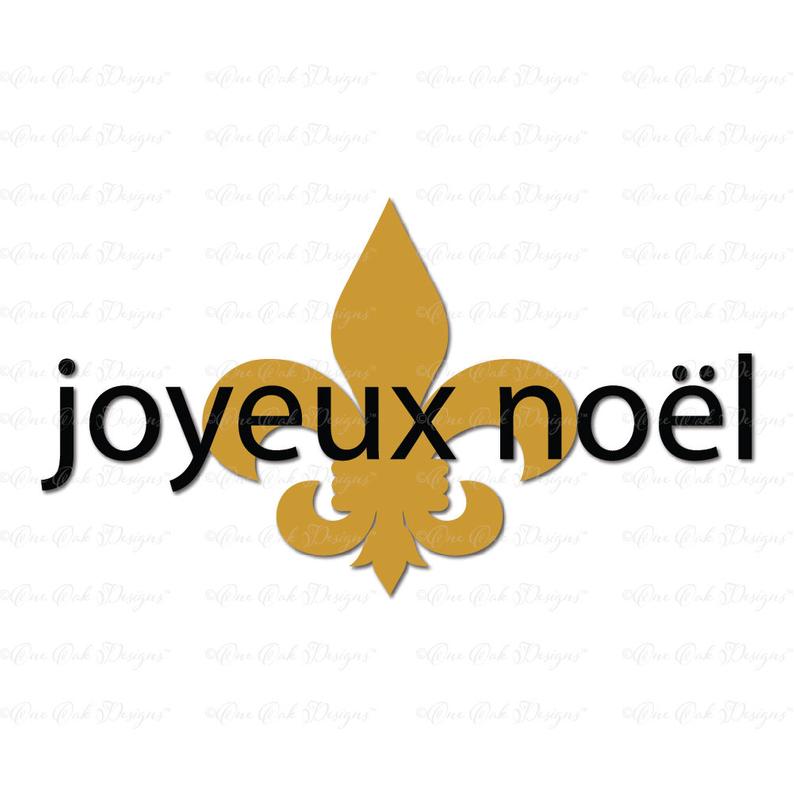 Joyeux Noel SVG File Merry Christmas Fleur de Lis PDF, dxf, pdf, ai, jpg,  png, eps, ai, SVG file for Cameo V2 V3, svg file for Cricut.