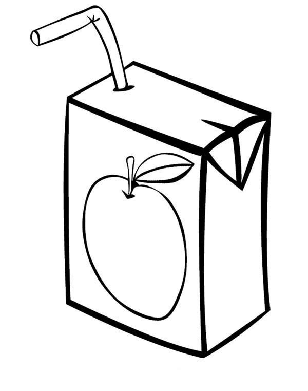 Juice Box Clipart Black And White.