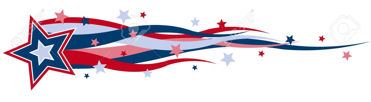 Red White And Blue Stars Banner Clipart.