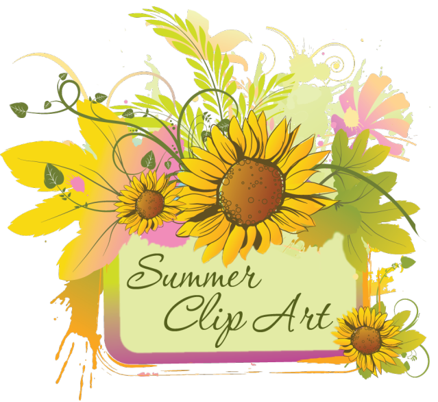 Summer clip art of june july and august graphics.