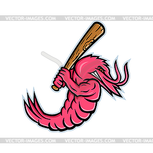 Jumbo Shrimp Baseball Mascot.