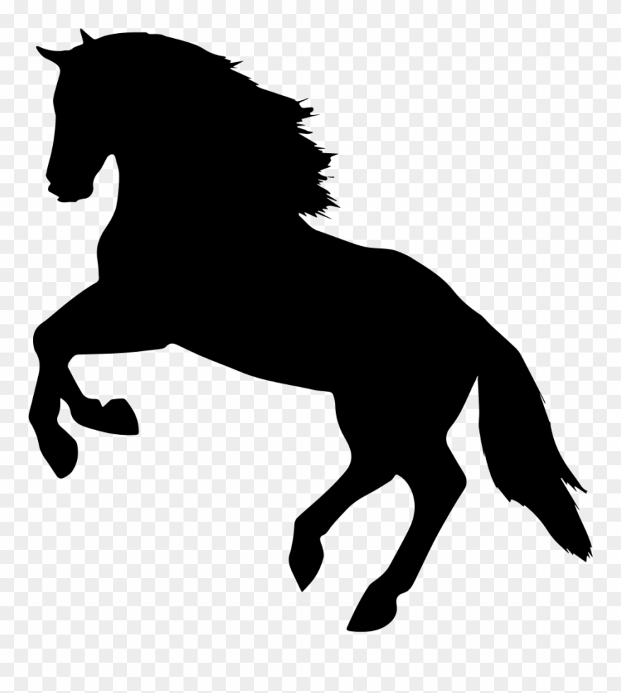 Jumping Horse Silhouette Facing Left Side View Svg.