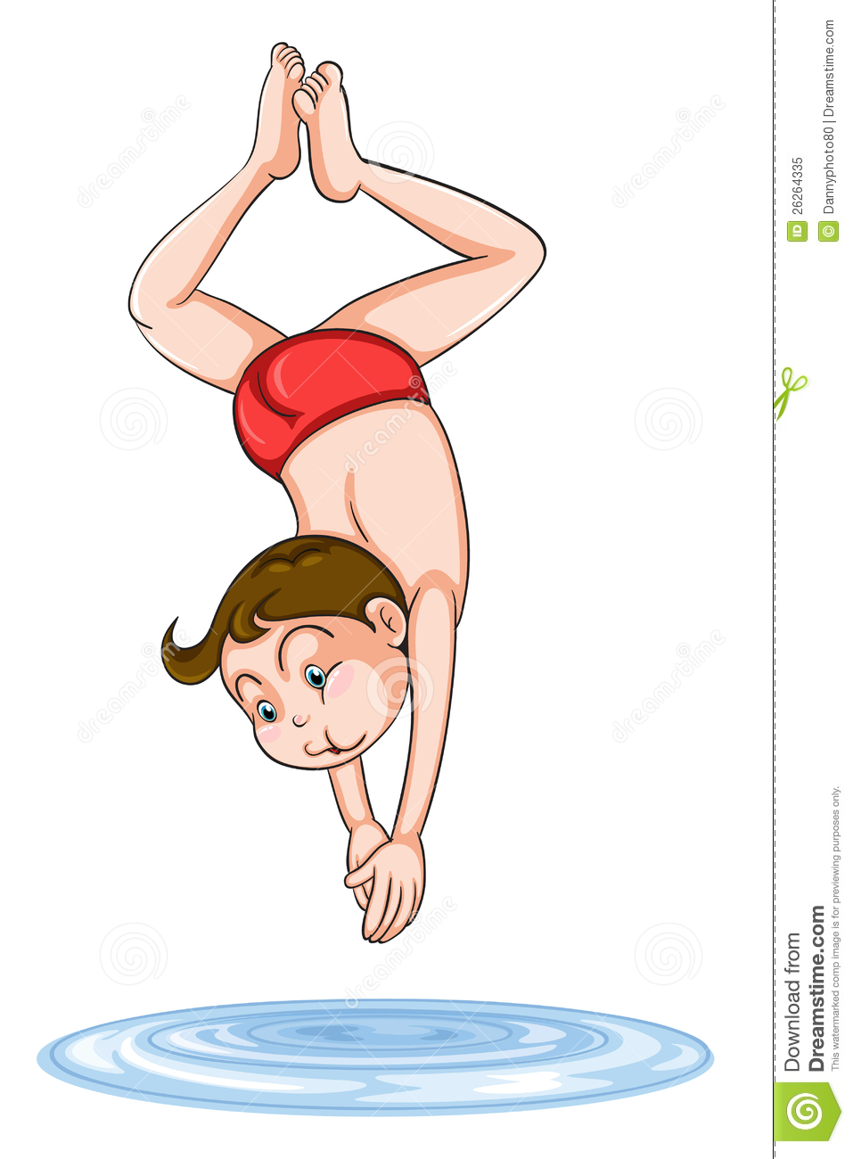 A Boy Diving Into Water Royalty Free Stock Photo.
