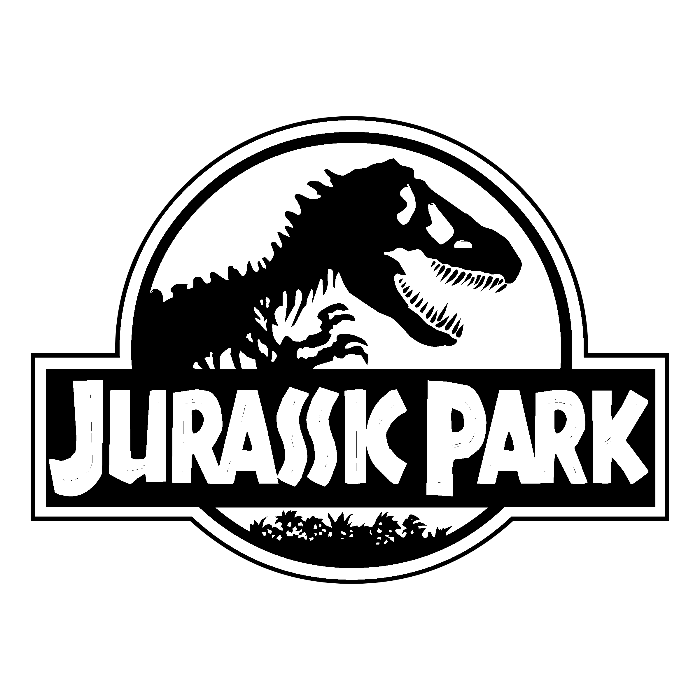 Jurassic Park Logo Black And White.
