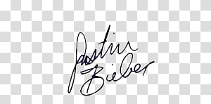 Autograph Justin Bieber transparent background PNG clipart.