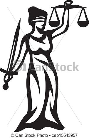 Clipart Vector of justice statue, lady justice (themis, femida.