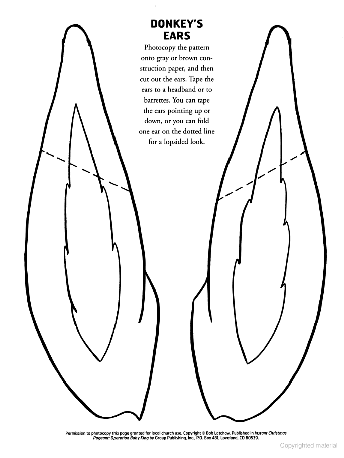 Printable Template For Kids Donkey Ears