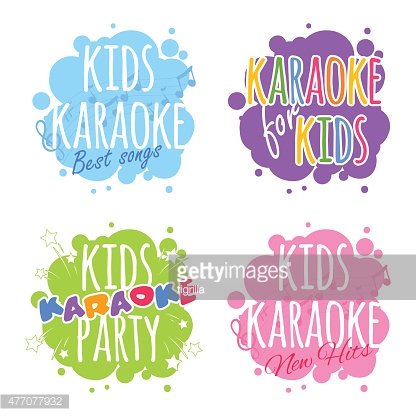 Kids karaoke logo Clipart Image.