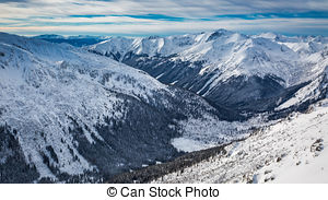 Stock Images of Winter view from the summit of Kasprowy Wierch.