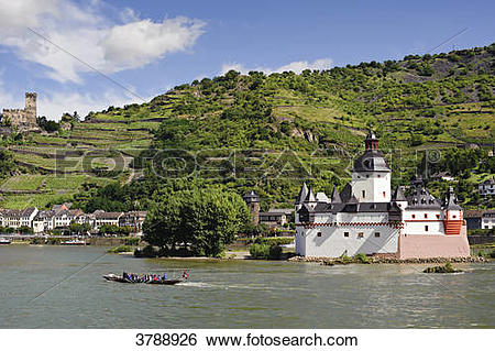 Stock Images of Pfalzgrafenstein Castle in the Rhine, Kaub.