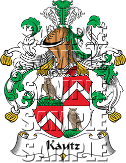 Kautz Family Crest apparel, Kautz Coat of Arms gifts.