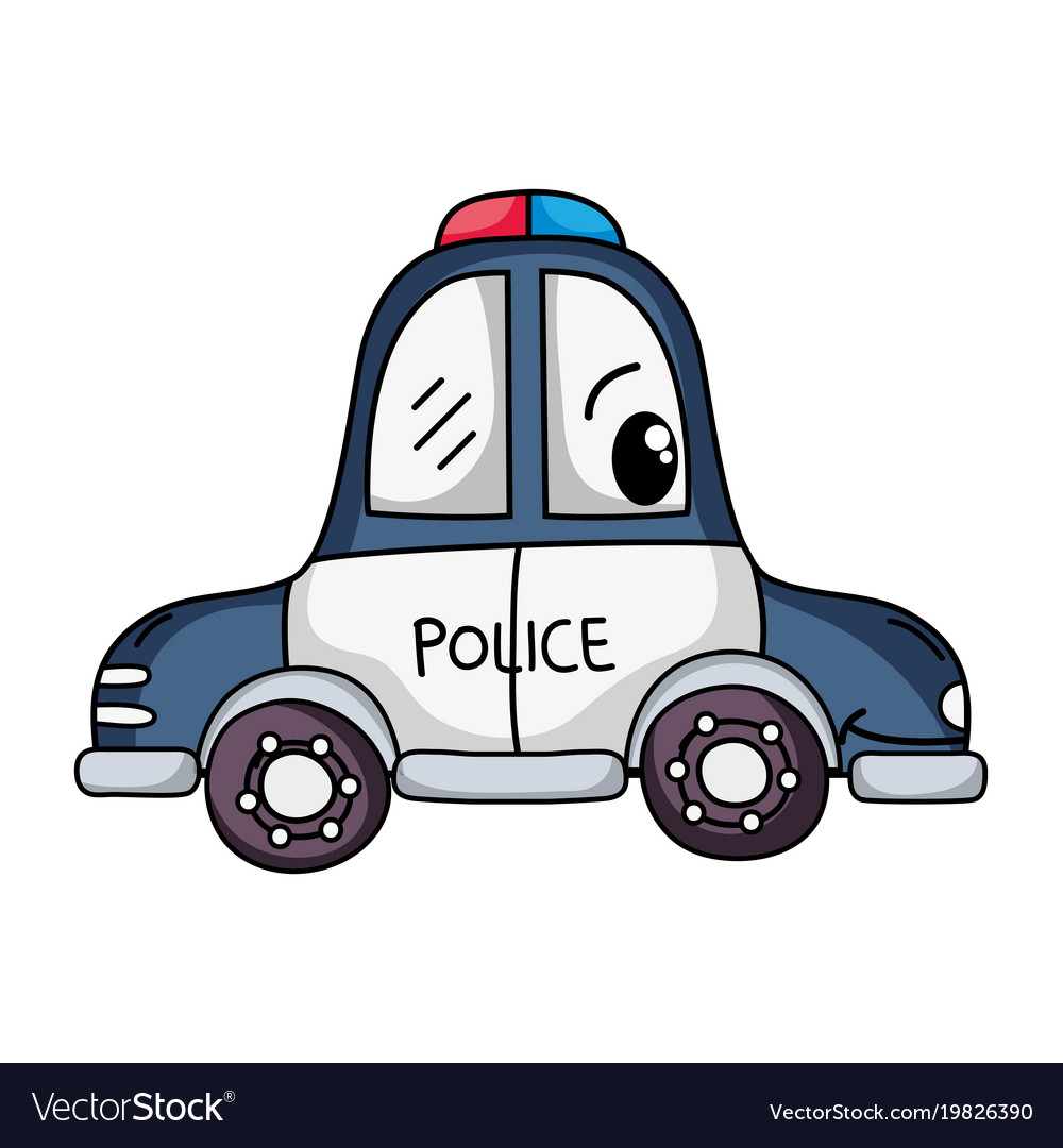 Kawaii happy police car transport.