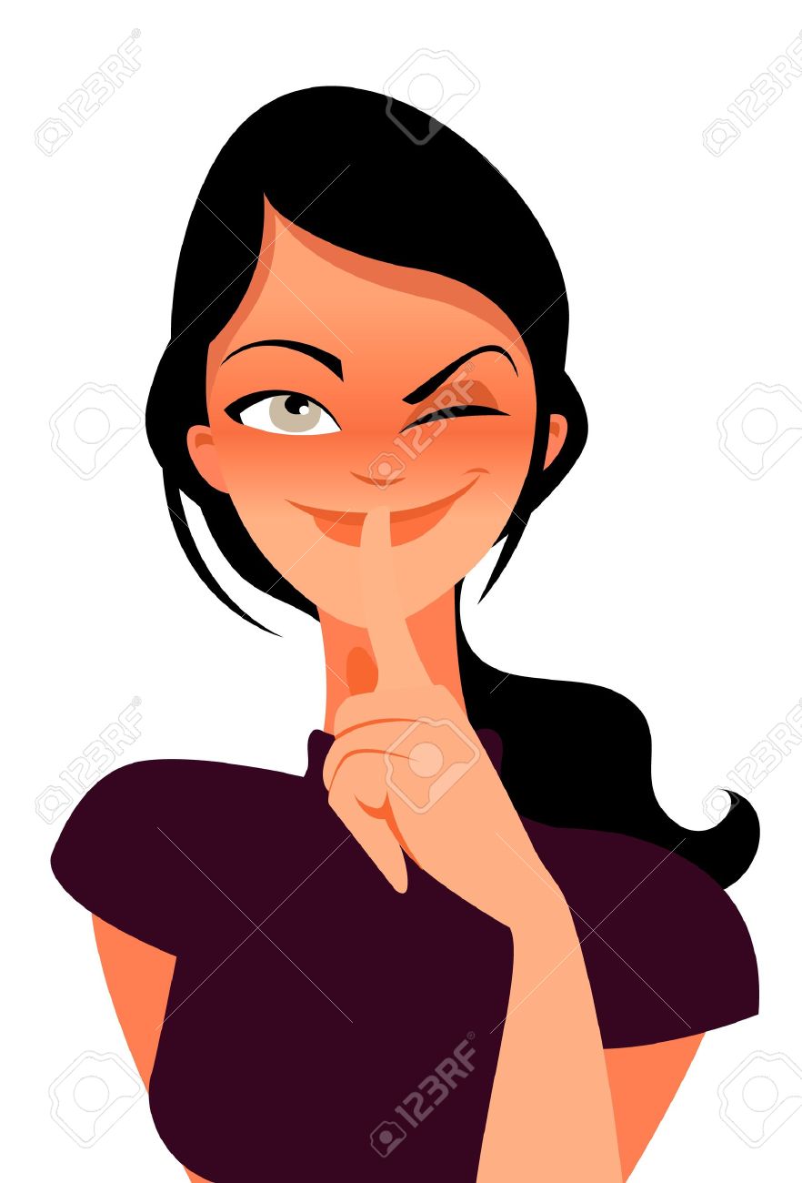 Woman Asks To Keep A Secret Royalty Free Cliparts, Vectors, And.