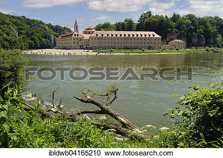 Stock Photography of Weltenburg Abbey by the river Danube, Kelheim.