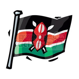 Kenya flag clipart. Royalty.