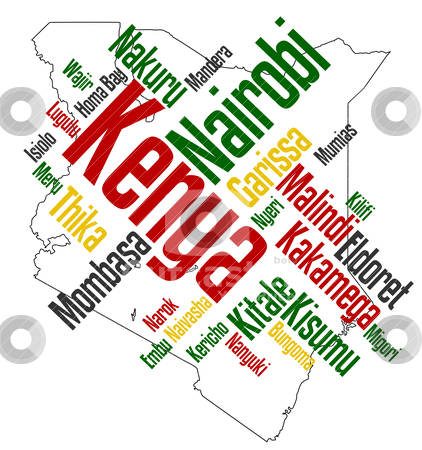 Kenya map and cities » Clipart Station.