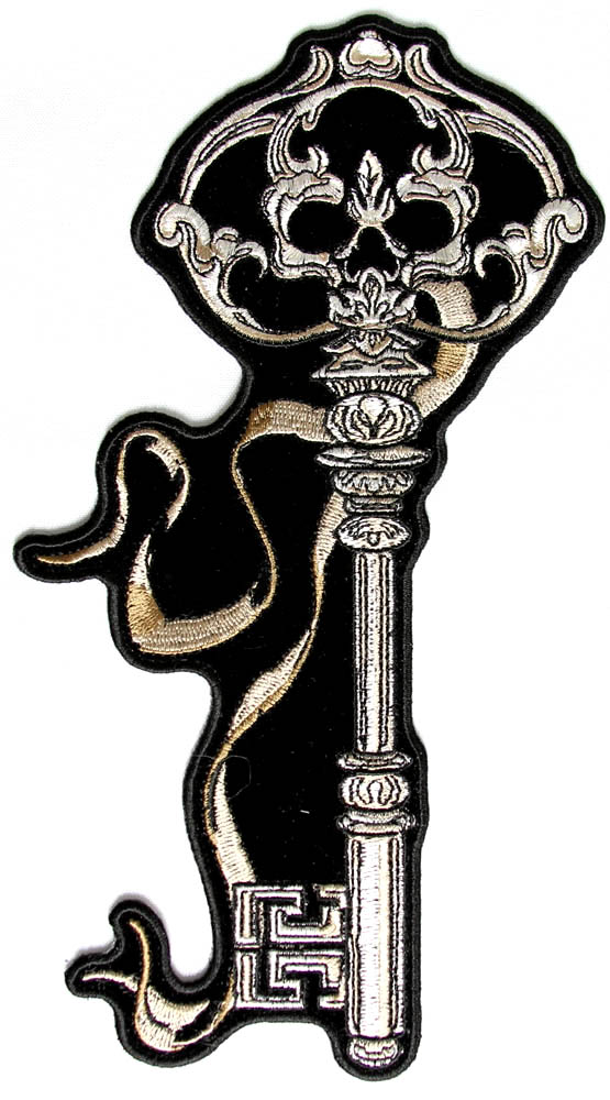 Skeleton Key With Skull Clipart.