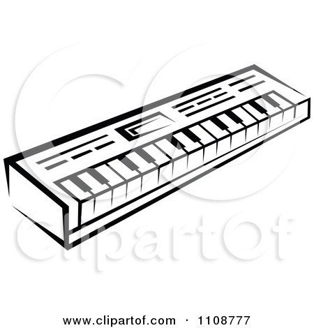 Clipart Black And White Keyboard Musical Instrument.
