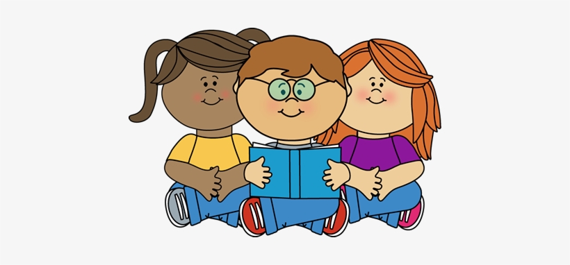 Kids Reading A Book Clipart Transparent PNG.