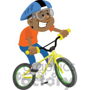 boy riding a bike clip art image clipart. Royalty.