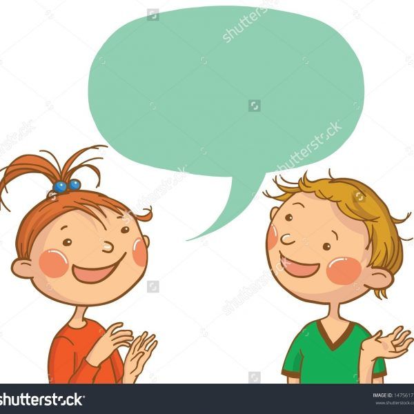 Kids Talking To Each Other Clipart.