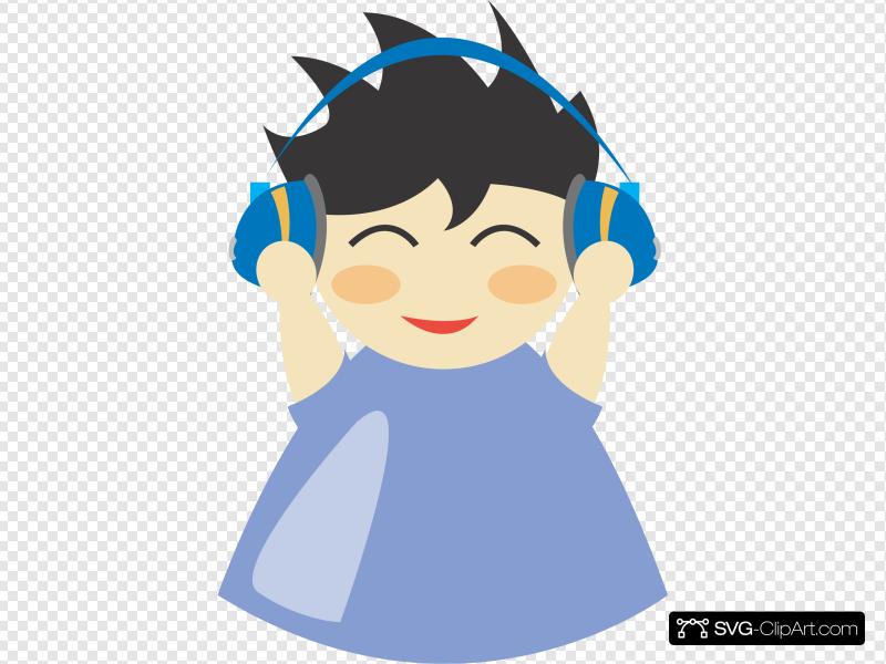 Boy With Headphones 2 Clip art, Icon and SVG.