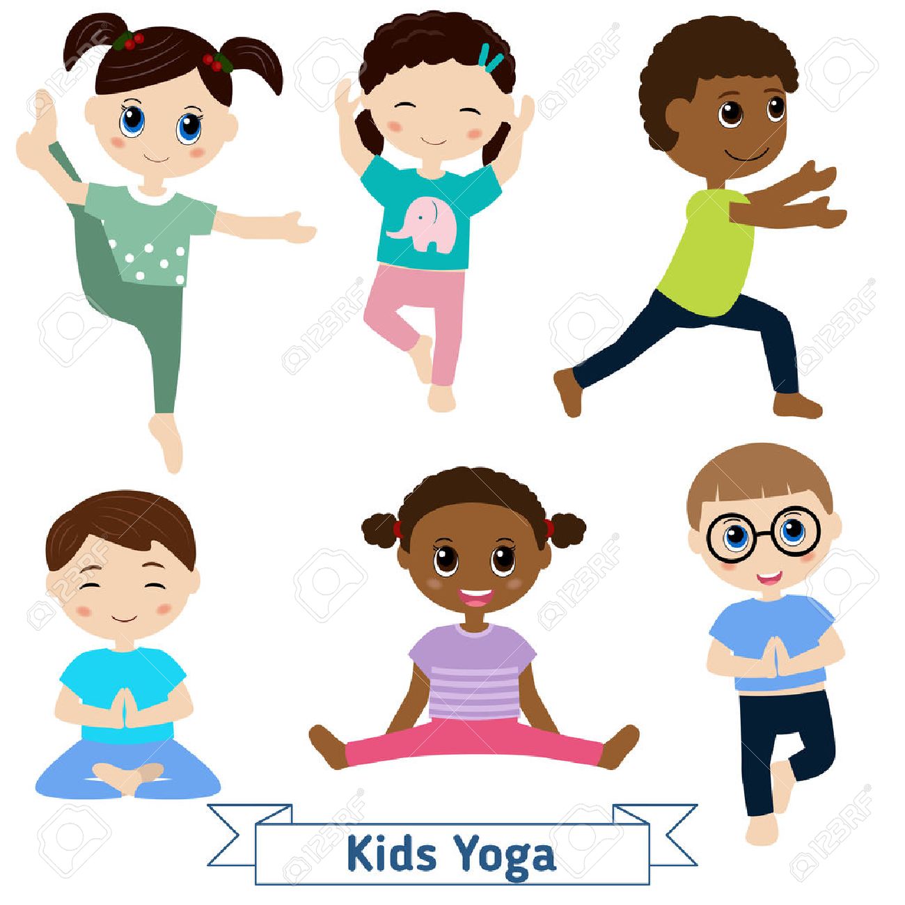 Yoga For Kids Clipart.