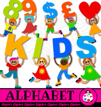 Kids Alphabet School Learning Clip Art.