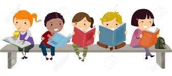 Image result for kids reading with parents clipart.