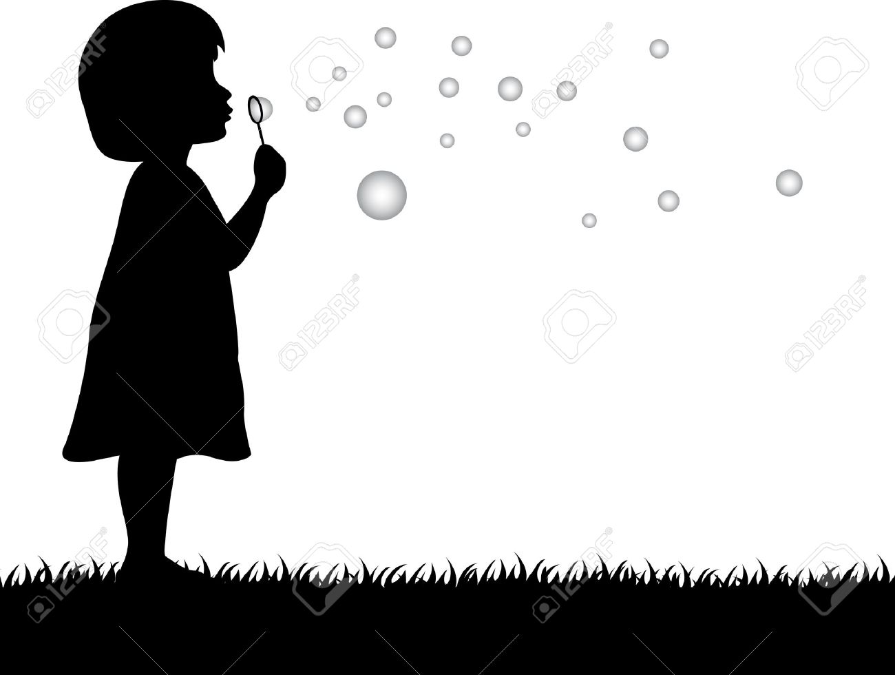 Download kids blowing bubbles silhouette clipart 20 free Cliparts ...