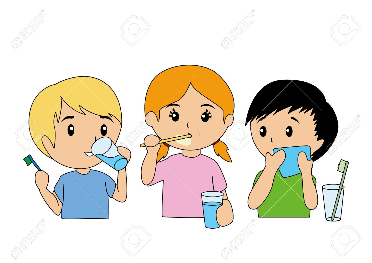 Children Brushing Teeth.