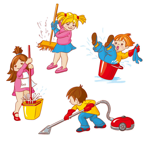 Kids Clean Up Toys Clip Art free image.