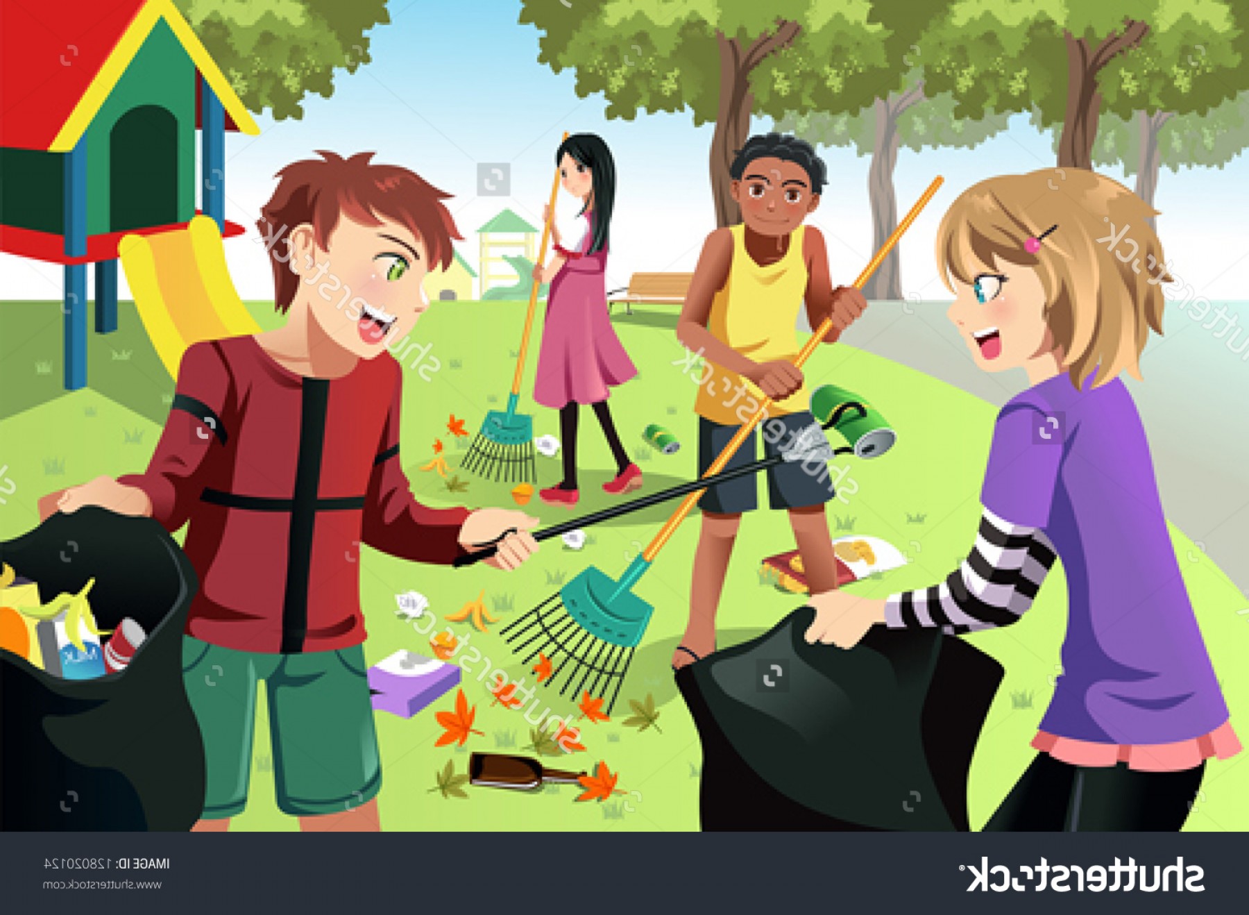 kids cleaning the environment clipart - Clipground