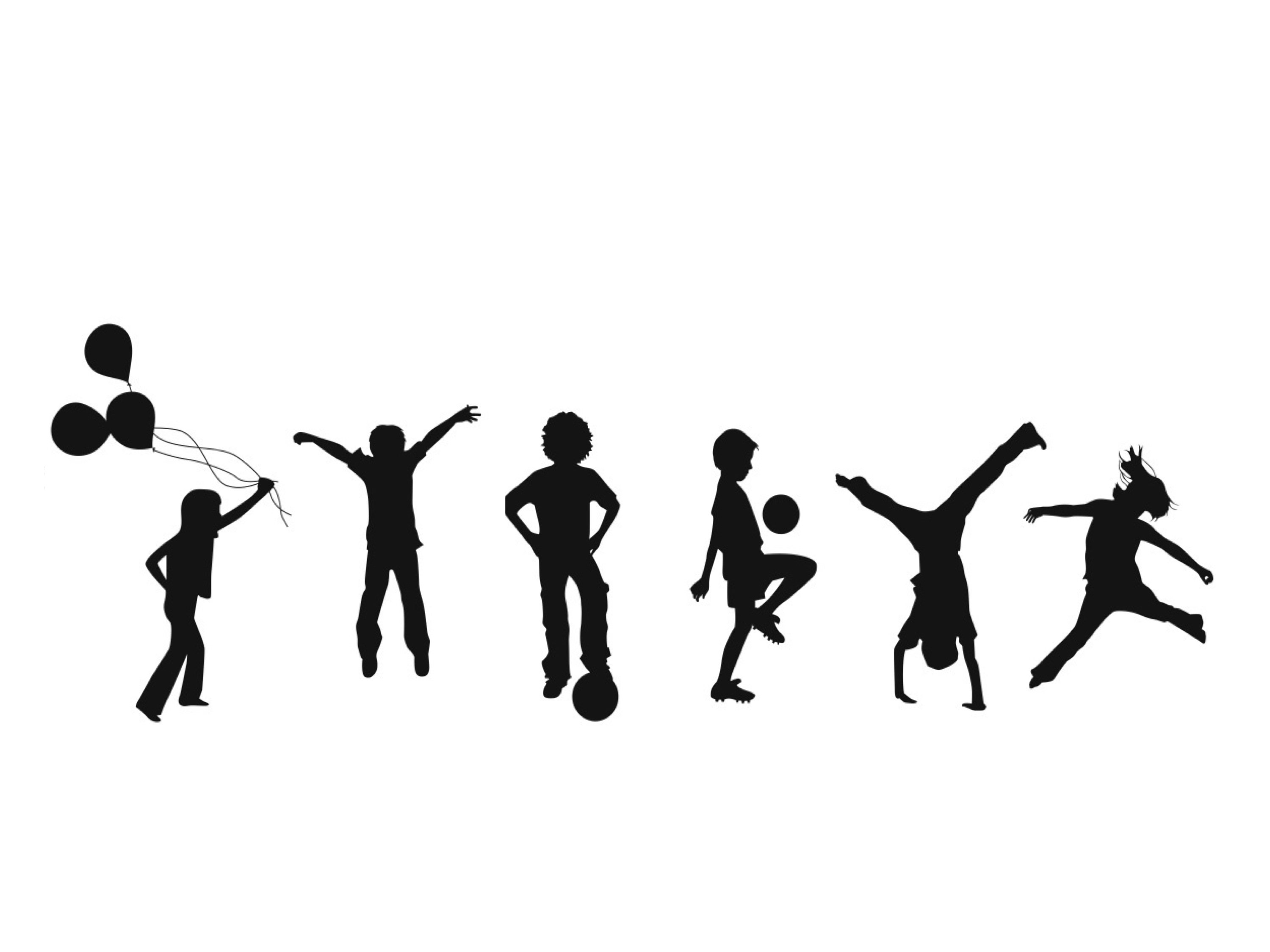 Children Playing Football Silhouette - Silhouettes of children playing ...