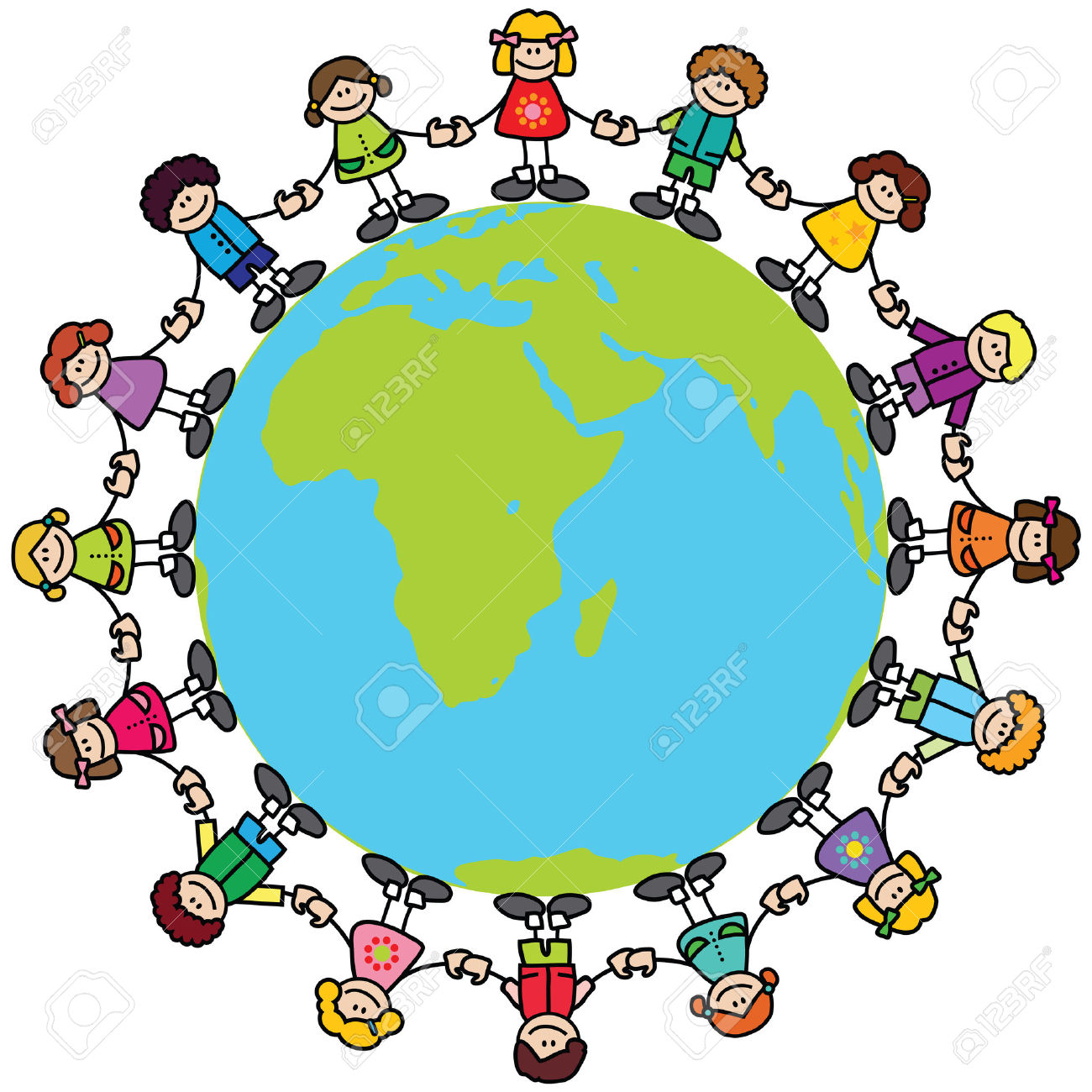 KIDS OF THE WORLD HOLDING HANDS CLIPART - 238px Image #17