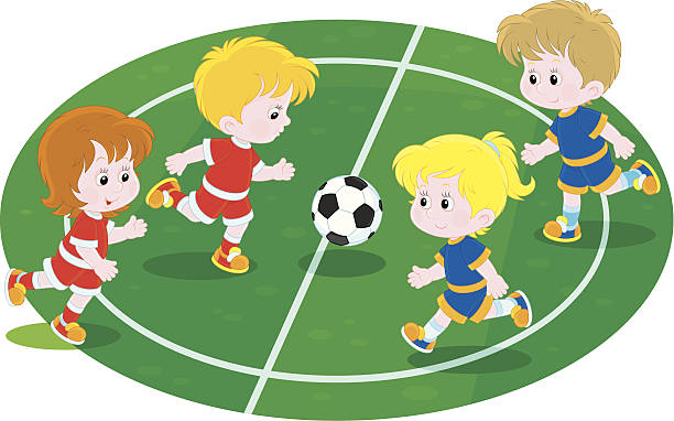 Best Kids Playing Football Illustrations, Royalty.