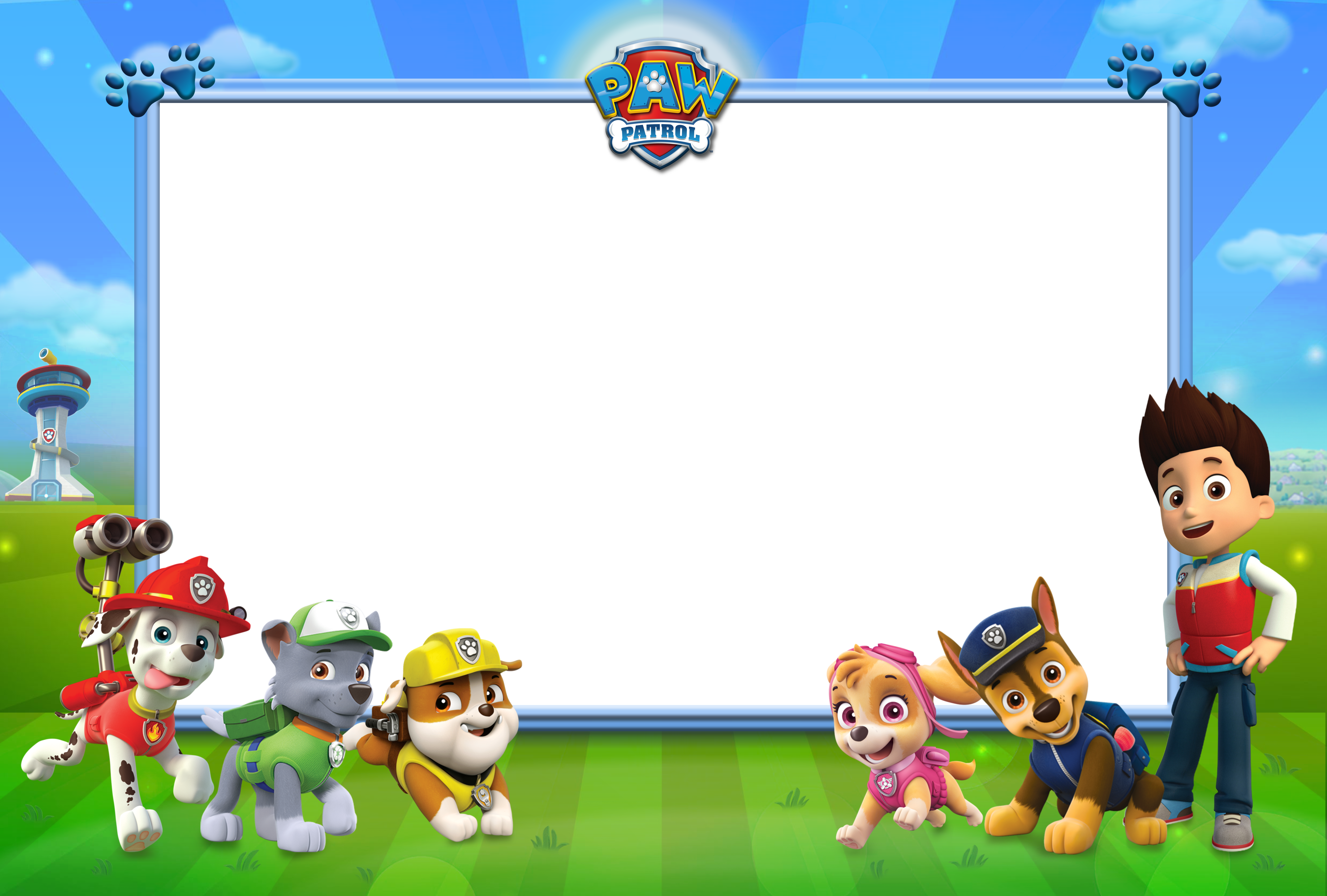 PAW Patrol Transparent Kids PNG Photo Frame.