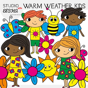 Warm Weather Kids Clipart.
