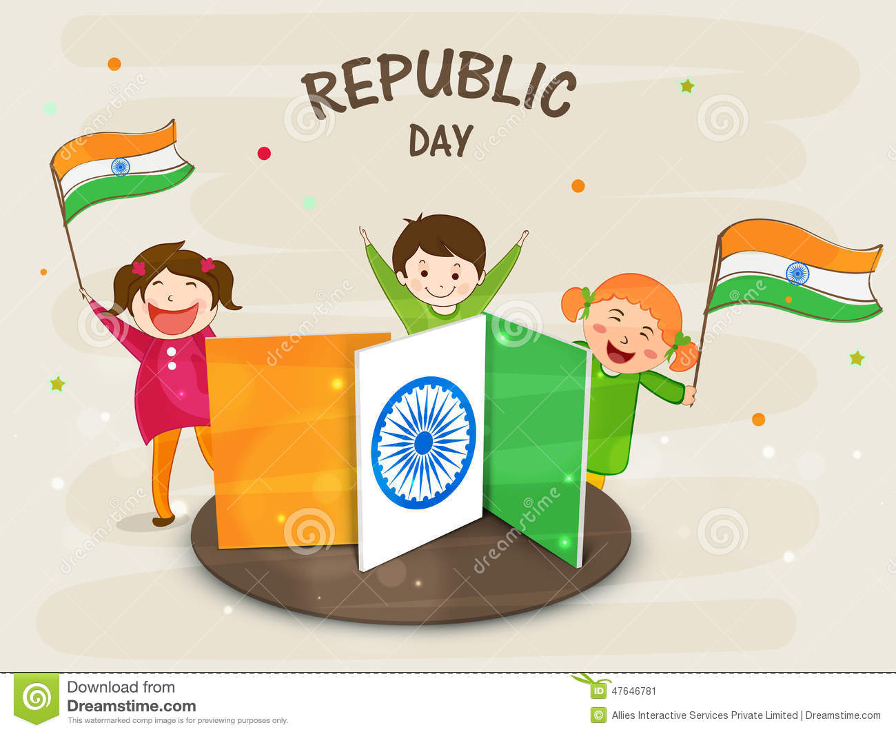 Kids With Indian Flag Clipart.