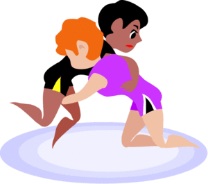 Free cartoon wrestlers vector clip art image from Free.